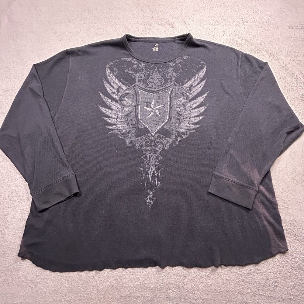 J. Ferrar Long Sleeve Thermal Mens 4XL Y2K Grunge Biker Graphic